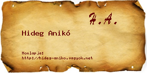 Hideg Anikó névjegykártya